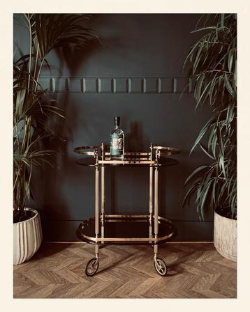 Vintage Dranken trolley Bar Cart - Serveerwagen uit messing beschikbaar voor biedingen