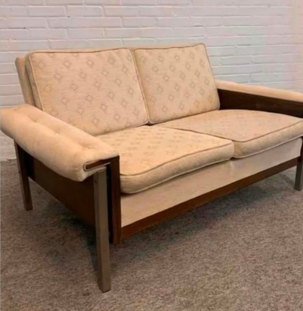 Bank mooie palissanderhouten Pastoe Spectrum bank jaren 60., Huis en Inrichting, Banken | Bankstellen, Ophalen of Verzenden