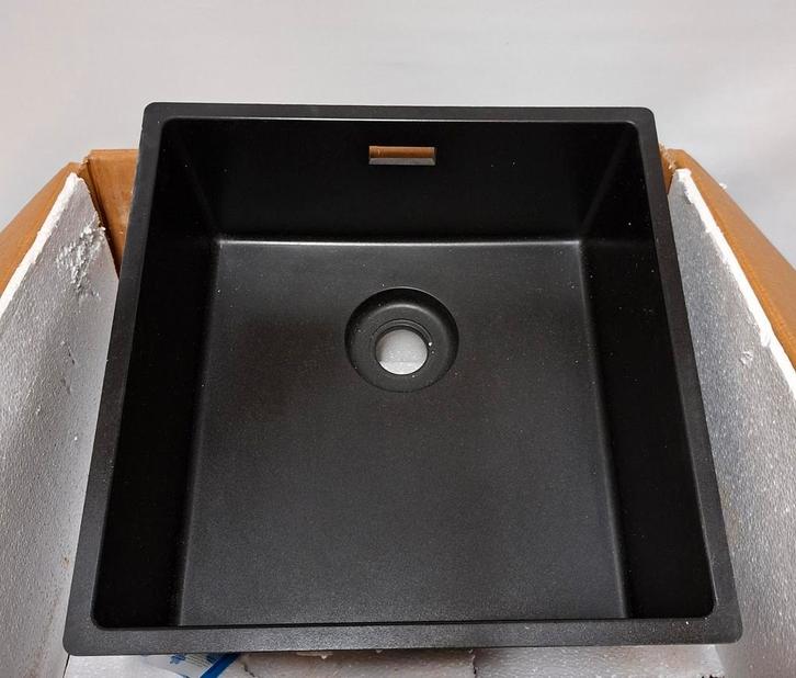Spoelbak Caressi 434x434 mm Deep Black, Huis en Inrichting, Keuken | Keukenelementen, Nieuw, Minder dan 100 cm, 50 tot 100 cm