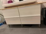 Wastafelkast wit met houten blad, Huis en Inrichting, Ophalen, Gebruikt, 100 tot 150 cm, Minder dan 100 cm