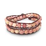 Verstelbare handgemaakte rhodochrosiet wikkelarmband, Ophalen of Verzenden, Nieuw