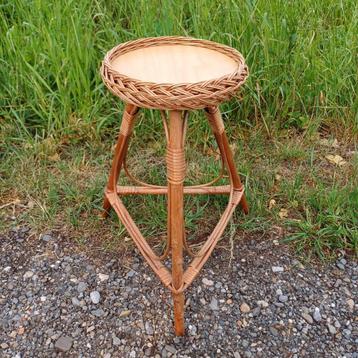 Vintage rotan plantentafeltje beschikbaar voor biedingen