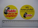 sticker FULDA AUTOBAND profielm auto retro geel, Verzamelen, Verzenden