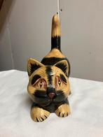 Houten kat. Beeldje. Decoratie poes. Sculptuur, Verzenden