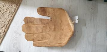 teak schaal als hand vorm apart nieuw beschikbaar voor biedingen