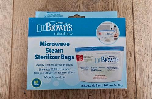 Dr. Brown's magnetron sterilisatie zakjes (nieuw) 5 stuks, Kinderen en Baby's, Babyvoeding en Toebehoren, Zo goed als nieuw, Overige typen