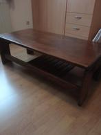 Vintage volhouten salontafel begin jaren tachtig, Huis en Inrichting, Tafels | Salontafels, Ophalen, 100 tot 150 cm, 50 tot 100 cm