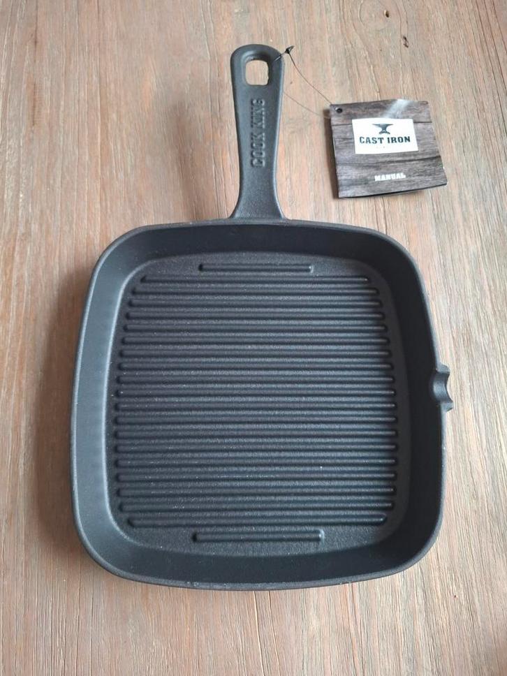 Nieuwe Gietijzeren Grillpan 23cm, Huis en Inrichting, Keuken | Potten en Pannen, Nieuw, Koekenpan of Braadpan, Gietijzer, Inductieplaat