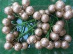 NIEUW 99 gouden glitterende kerstballen op stok, Ophalen of Verzenden, Nieuw