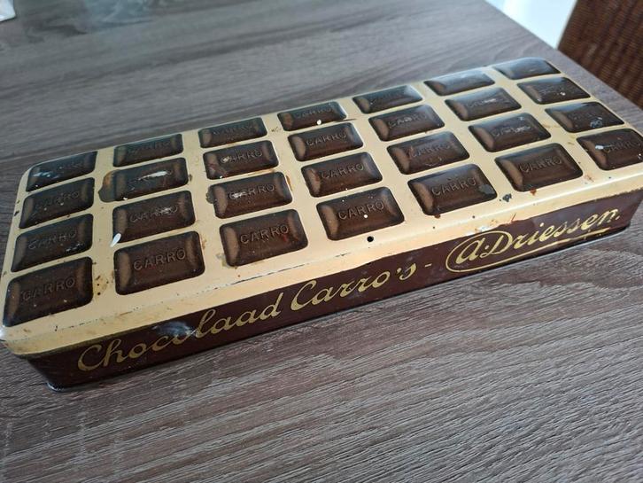 Oude Chocolaad Carro's A. Driessen Blikken Doos, Antiek en Kunst, Antiek | Overige Antiek, Ophalen of Verzenden