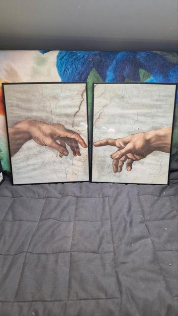 Davinci renaissance handen set schilderij/print incl lijst. beschikbaar voor biedingen