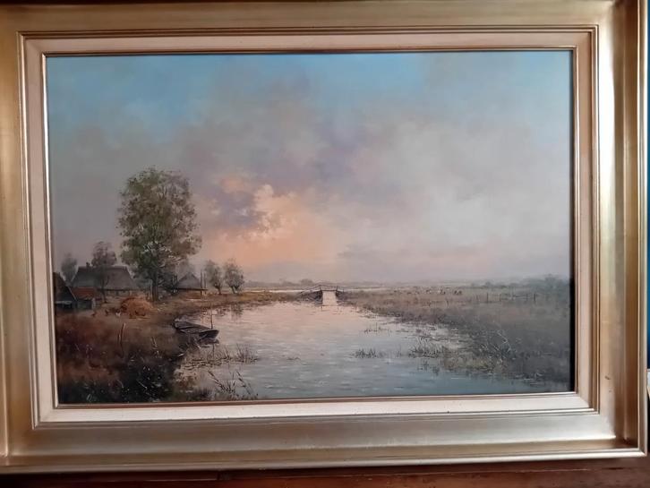 Polderlandschap van Albert Wessels, Antiek en Kunst, Kunst | Schilderijen | Klassiek, Ophalen