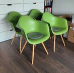 Set van 4 groene kuipstoelen / eetkamerstoelen, Ophalen, Zo goed als nieuw, Overige kleuren
