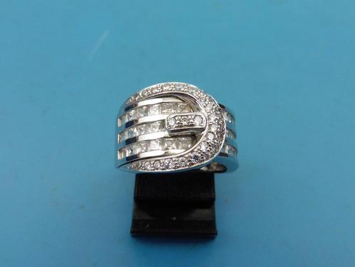 Witgouden damesring met zirkonia                         G64, Sieraden, Tassen en Uiterlijk, Ringen, Gebruikt, Dame, 17 tot 18