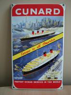 Cunard Europe to America schip emaille reclamebord wandbord, Nieuw, Reclamebord, Ophalen of Verzenden