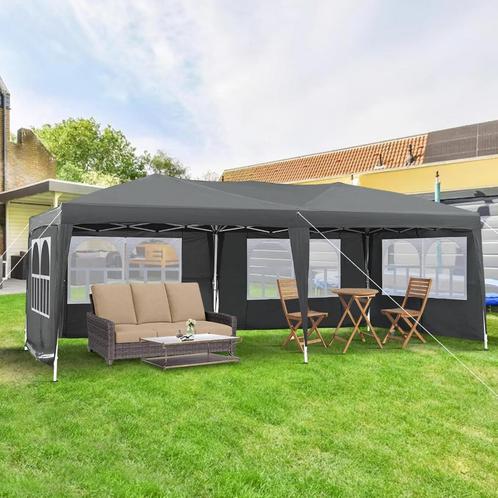 Stabiele Pop-Up Easy-Up Vouwtent 3x6m. Antraciet. Waterdicht, Tuin en Terras, Partytenten, Nieuw, Partytent, Opvouwbaar, Ophalen of Verzenden