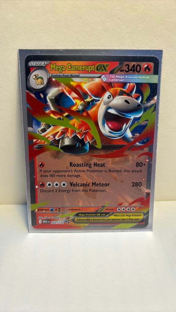 Mega Camerupt Ex 022/132 mega evolution holo pokemon kaart, Ophalen of Verzenden, Nieuw