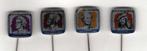 4 speldjes FIX EN FOX HISTORICA LINCOLN BEETHOVEN CURIE REMB, Verzamelen, Speldjes, Pins en Buttons, Verzenden, Gebruikt, Overige onderwerpen