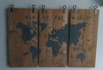 Wereldkaart, houten wereldkaart, map of the world, Ophalen of Verzenden, Zo goed als nieuw