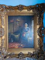 Oud schilderij met gouden lijst, Antiek en Kunst, Kunst | Schilderijen | Klassiek, Ophalen of Verzenden