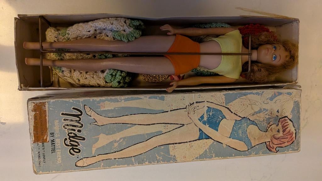 Vintage Mattel Midge Barbie Pop nr 860, Ophalen of Verzenden, Gebruikt, Barbie
