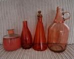 Glazen vaasjes set ook los te koop, Overige kleuren, Ophalen of Verzenden, Minder dan 50 cm, Glas