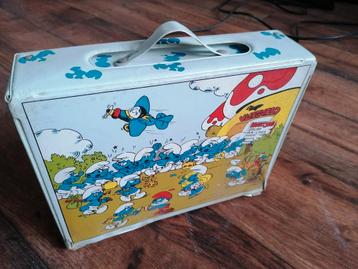 Originele oude Smurfencollectie-koffer uit 1983 Peyo Smurf  beschikbaar voor biedingen
