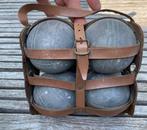 Antiek setje jeu de boules in ledere banden tasje, Ophalen of Verzenden