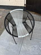 Draadstoel zwart wit tuinstoel, Ophalen, Zo goed als nieuw, Kunststof