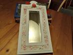 Vintage Spiegel met Bloemenmotief, Minder dan 50 cm, Gebruikt, Ophalen of Verzenden, Minder dan 100 cm