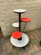 Mid century design planten tafeltje rood grijs TOPSTUK, Verzenden, Huis en Inrichting
