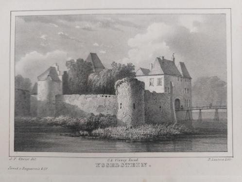 57 / Slot Ijsselstein Litho uit 1846, Antiek en Kunst, Kunst | Litho's en Zeefdrukken, Ophalen of Verzenden