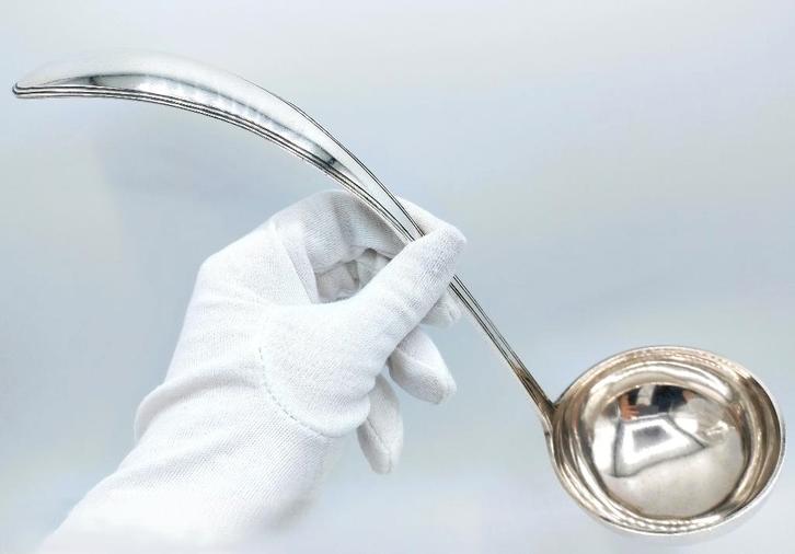 Zilveren soeplepel, T.L. Uriot & Zn, Amsterdam, 1886, Antiek en Kunst, Antiek | Goud en Zilver, Zilver, Verzenden