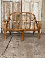 Vintage Rotan Bank, Tweezitter. Exclusief. Dutch Design., Ophalen