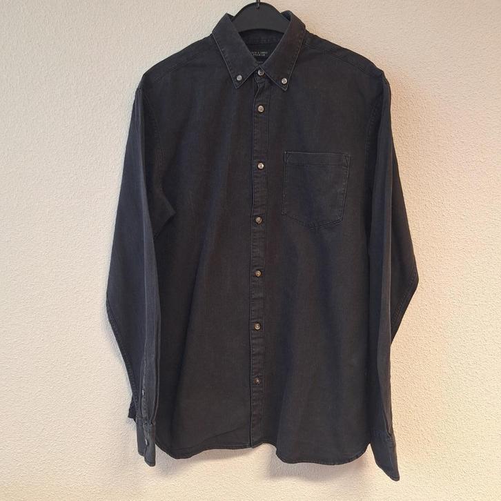 Sportief heren overhemd, shirt, Jack & Jones, lm, M/40, Kleding | Heren, Overhemden, Zo goed als nieuw, Halswijdte 39/40 (M), Zwart