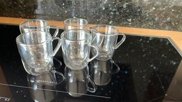 5x dubbelwandig glas  beschikbaar voor biedingen
