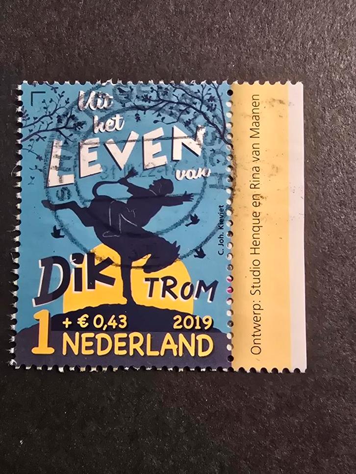 Kinderpostzegel 2019 - NVPH 3864 - DikTrom - Met Tab, Postzegels en Munten, Postzegels | Nederland, Gestempeld, Na 1940, Ophalen of Verzenden