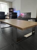 Modern massief eiken salontafel design Richmond stijl chroom, Huis en Inrichting, Ophalen, Gebruikt, Eikenhout, 50 tot 100 cm