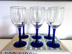 5x vintage Luminarc wijnglas donkerblauw, Verzamelen, Ophalen of Verzenden, Gebruikt, Overige typen