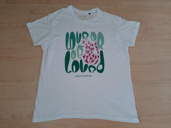 Wit T-shirt met tekst "Love or be Loved" van Pinned maat L, Kleding | Dames, T-shirts, Gedragen, Wit, Korte mouw, Ophalen of Verzenden
