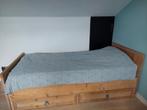 Eenpersoons steigerhouten bed, 90 cm, Gebruikt, Eenpersoons, Ophalen