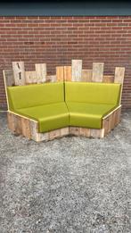 2 Hippe robuuste Stijgerhouten tuinbank, Tuin en Terras, Tuinbanken, Ophalen of Verzenden