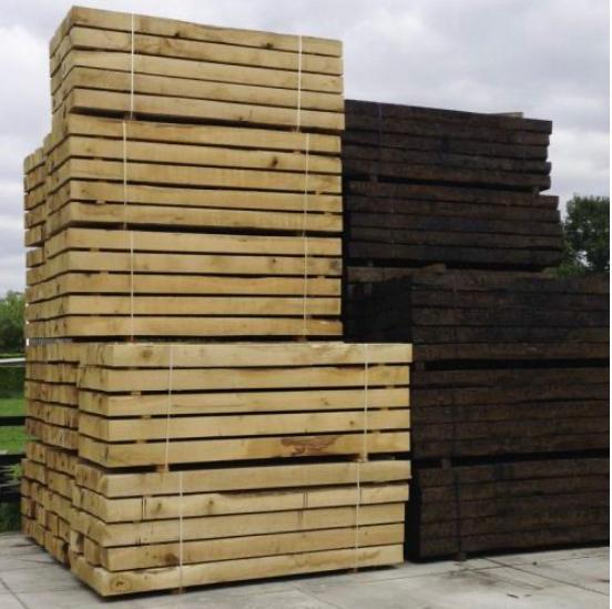 Onbehandelde eiken bielzen 260x15x25, Tuin en Terras, Bielzen en Borders, Zo goed als nieuw, Biels, Hout, 50 cm of meer, 200 cm of meer