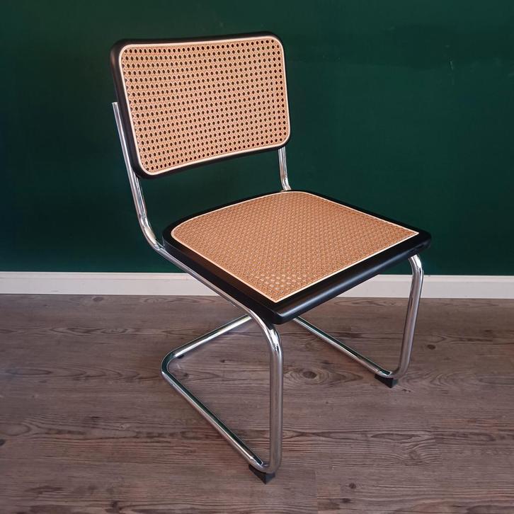 Thonet stijl Breuer Cesca buisframe webbing stoelen zwart, Huis en Inrichting, Stoelen, Nieuw, Eén, Hout, Metaal, Riet of Rotan