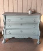 Brocante ladekastje - buikkastje - blauw - basic, Ophalen, 50 tot 100 cm, Zo goed als nieuw, 3 of 4 laden