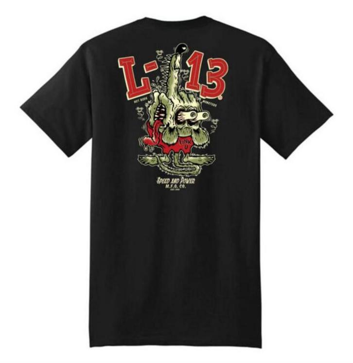 Lucky 13 Het Fink U T-shirt - Maten M & L, biker, rocker,, Kleding | Heren, T-shirts, Nieuw, Maat 52/54 (L), Zwart, Ophalen of Verzenden