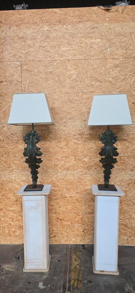 Set van 2 Beau Site Tafellampen, Huis en Inrichting, Lampen | Tafellampen, Zo goed als nieuw, 50 tot 75 cm, Metaal, Stof, Ophalen of Verzenden