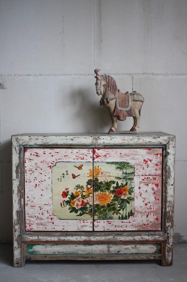 Chinees Oud Houten Dressoir Kleurrijk Meubel Vintage Kast, Huis en Inrichting, Kasten | Wandmeubels, Nieuw, Minder dan 100 cm