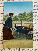 Vrouw vervoert dronken man in kruiwagen (S), Ophalen of Verzenden, Voor 1920, Ongelopen, Overige thema's
