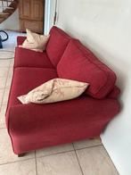 Rode stoffen 3-zits bank, Ophalen, Gebruikt, Driepersoons, 75 tot 100 cm